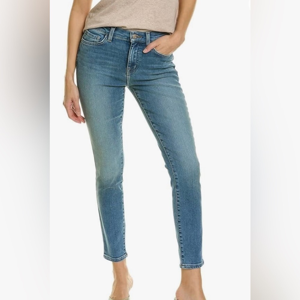 CURRENT ELLIOTT THE HIGH WAIST STILETTO DIVINE W/ RAW HEM JEANS 27